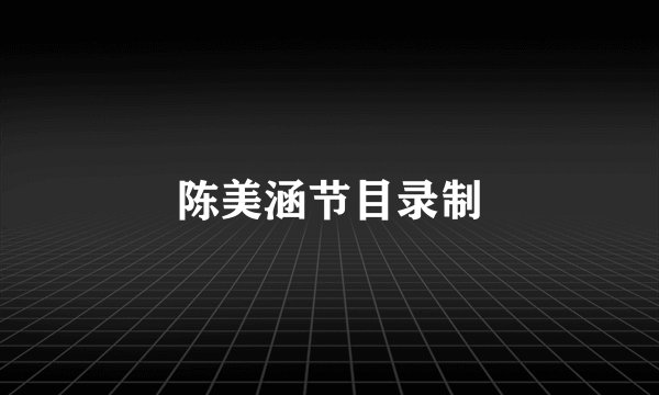 陈美涵节目录制