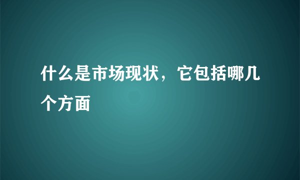 什么是市场现状,它包括哪几个方面