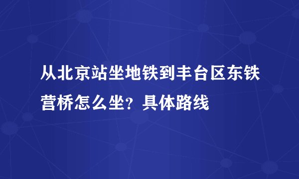 从北京站坐地铁到丰台区东铁营桥怎么坐？具体路线