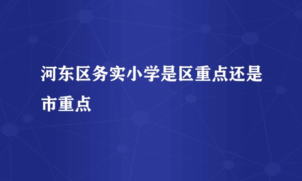 河东区务实小学是区重点还是市重点