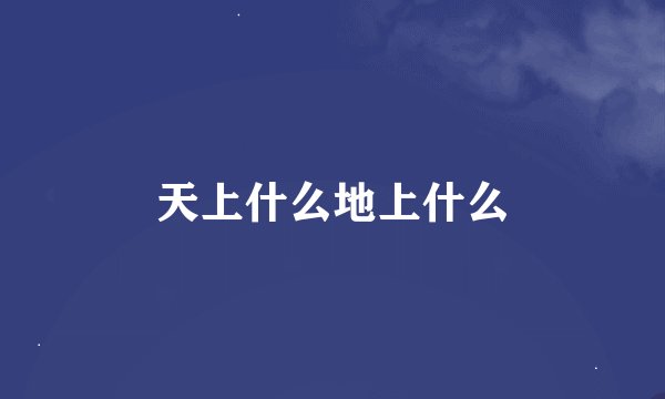 天上什么地上什么