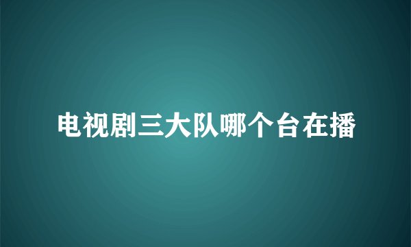 电视剧三大队哪个台在播