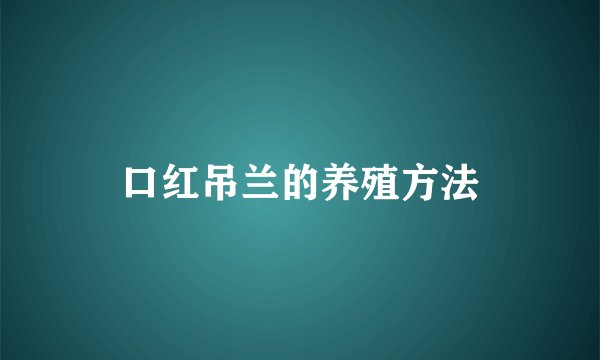 口红吊兰的养殖方法