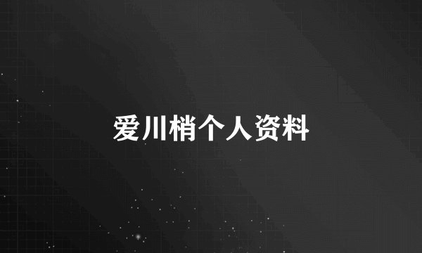 爱川梢个人资料