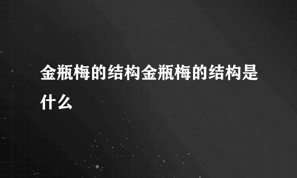 金瓶梅的结构金瓶梅的结构是什么
