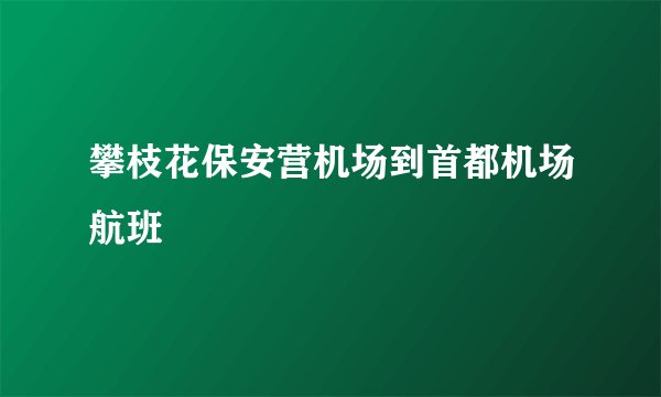 攀枝花保安营机场到首都机场航班
