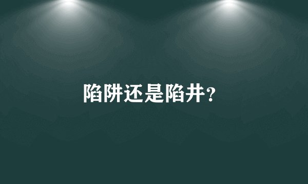 陷阱还是陷井？