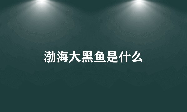 渤海大黑鱼是什么