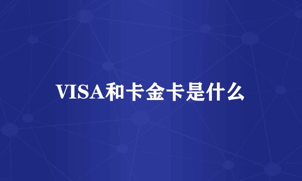 VISA和卡金卡是什么