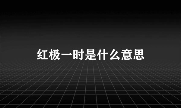 红极一时是什么意思