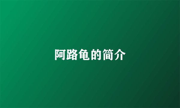 阿路龟的简介