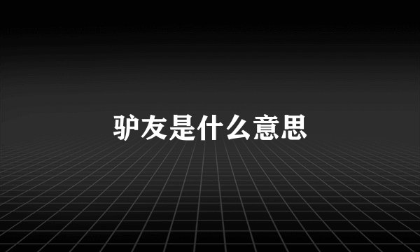 驴友是什么意思