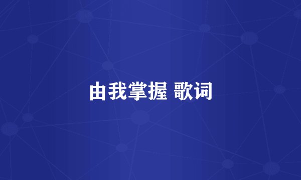由我掌握 歌词