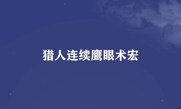 猎人连续鹰眼术宏