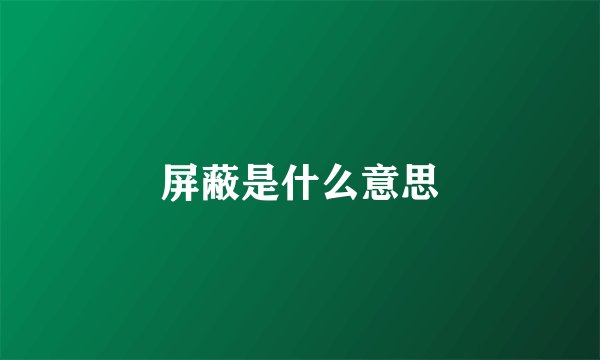 屏蔽是什么意思