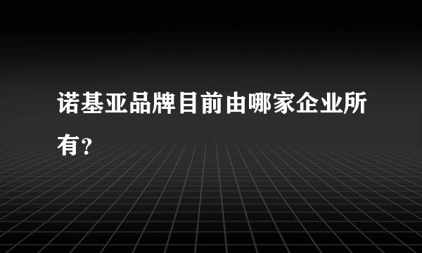 诺基亚品牌目前由哪家企业所有?