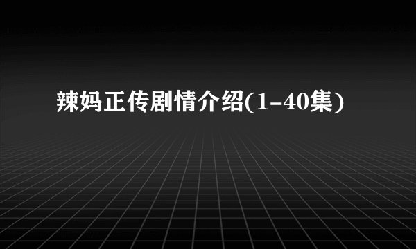 辣妈正传剧情介绍(1-40集)
