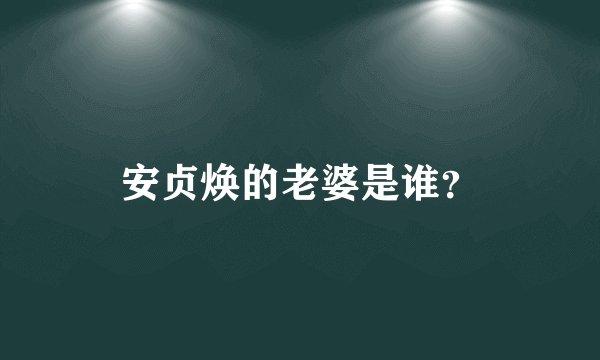 安贞焕的老婆是谁？
