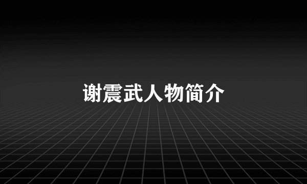 谢震武人物简介