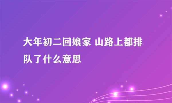 大年初二回娘家 山路上都排队了什么意思