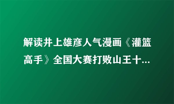 解读井上雄彦人气漫画《灌篮高手》全国大赛打败山王十日后的故事
