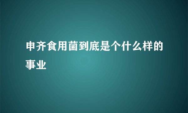 申齐食用菌到底是个什么样的事业