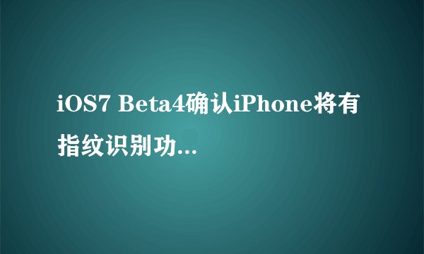 iOS7 Beta4确认iPhone将有指纹识别功能，是否还用于支付？