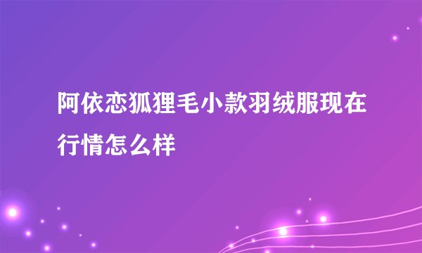 阿依恋狐狸毛小款羽绒服现在行情怎么样