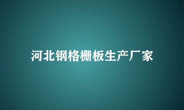 河北钢格栅板生产厂家
