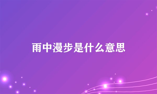 雨中漫步是什么意思