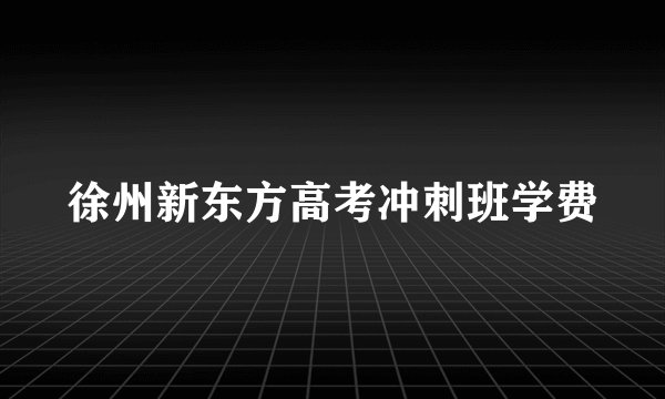 徐州新东方高考冲刺班学费