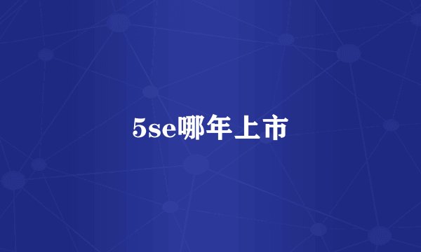5se哪年上市