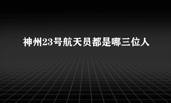 神州23号航天员都是哪三位人