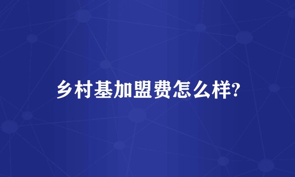 乡村基加盟费怎么样?