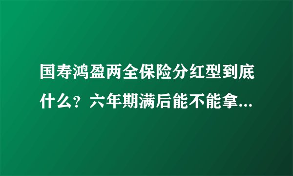国寿鸿盈两全保险分红型到底什么？六年期满后能不能拿回本金？买过的请帮忙解答，保险公司人员请绕道