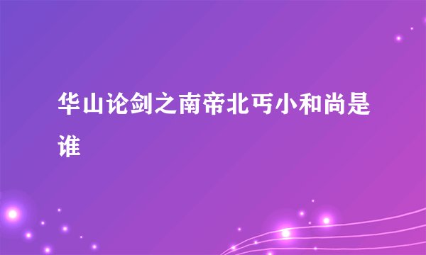 华山论剑之南帝北丐小和尚是谁