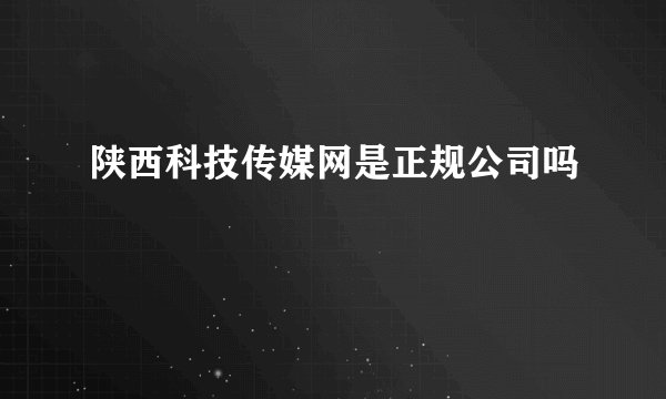 陕西科技传媒网是正规公司吗