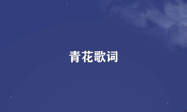 青花歌词