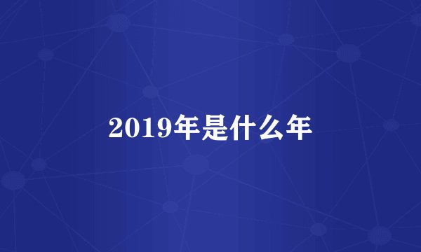 2019年是什么年