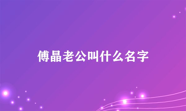 傅晶老公叫什么名字