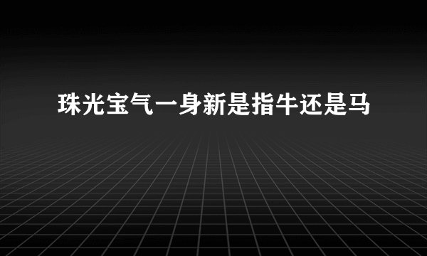 珠光宝气一身新是指牛还是马