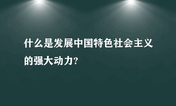 什么是发展中国特色社会主义的强大动力?