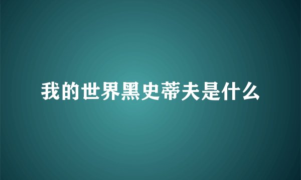 我的世界黑史蒂夫是什么