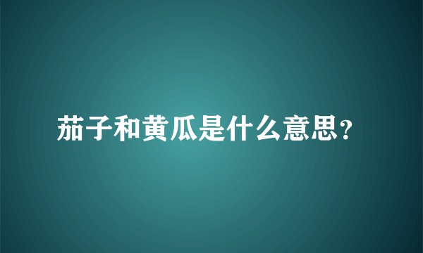 茄子和黄瓜是什么意思？