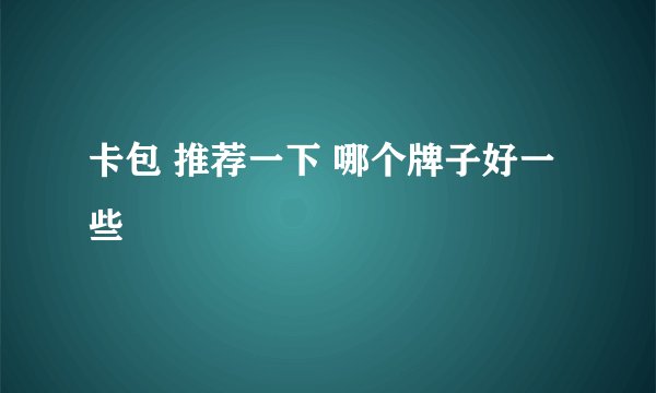 卡包 推荐一下 哪个牌子好一些