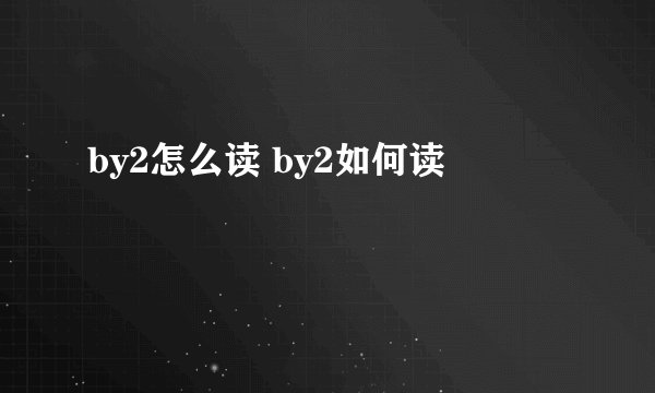 by2怎么读 by2如何读