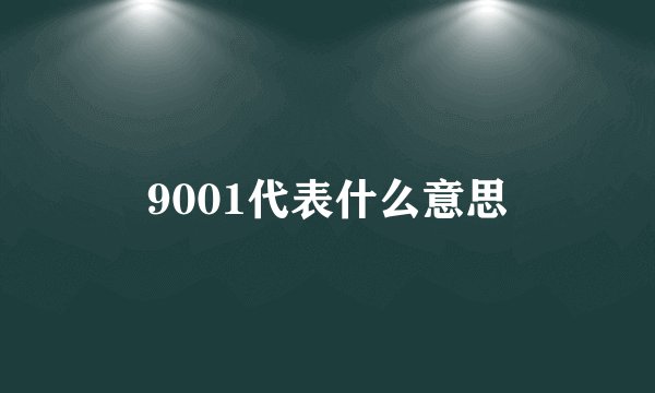 9001代表什么意思