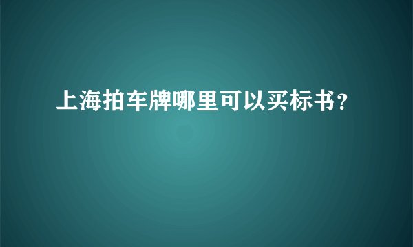 上海拍车牌哪里可以买标书？