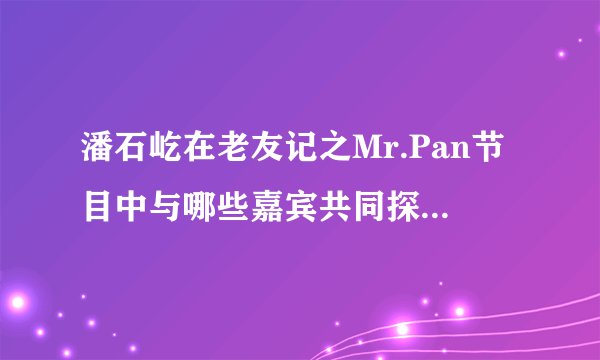 潘石屹在老友记之Mr.Pan节目中与哪些嘉宾共同探讨了哪些主题?