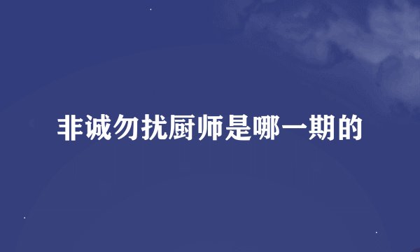 非诚勿扰厨师是哪一期的